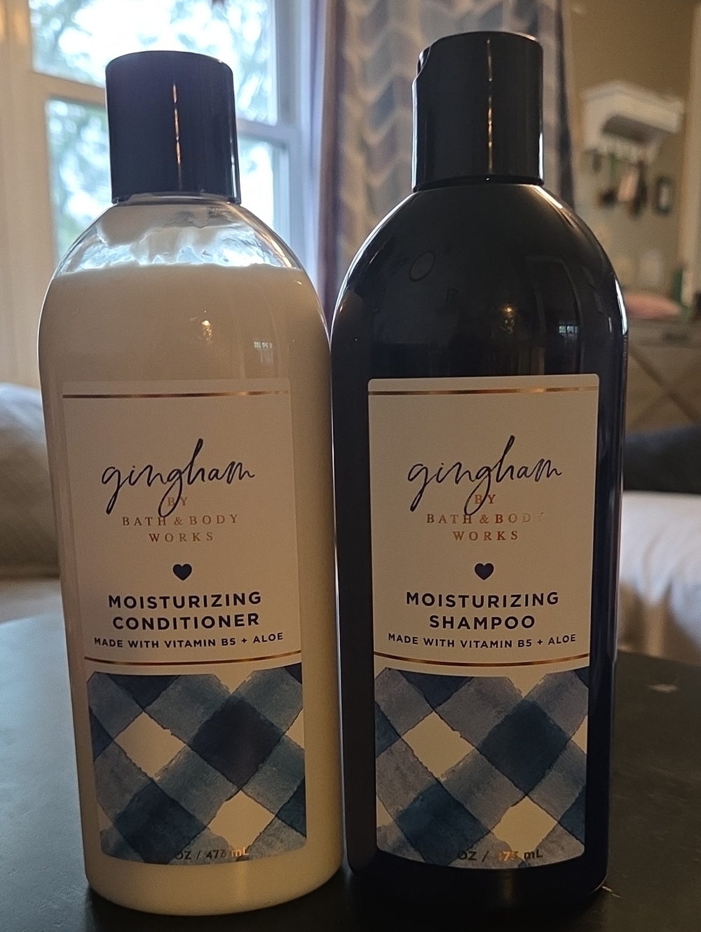 Bath & Body Works Gingham Moisturizing Shampoo & Conditioner – Blue, White